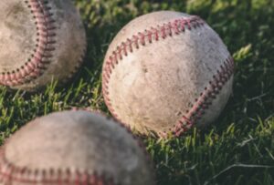 Baseballs on grass baseballegg